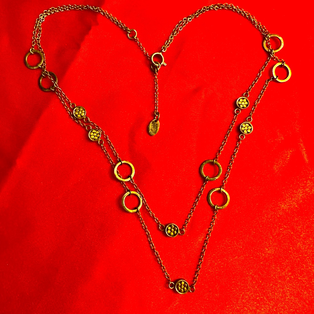 Wow Poshmark - Authentic Anna Beck Double Chain 18k Necklace Adjusts 16” - 18”